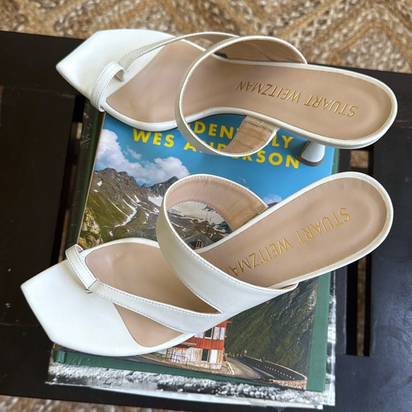 Stuart Weitzman White Heeled Sandals - Picture 7 of 7